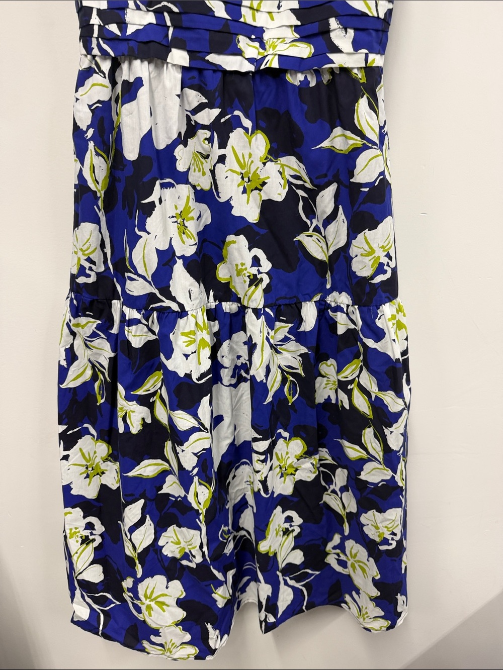 Evereve Blue White Floral Midi Dress NEW - Picture 4 of 9
